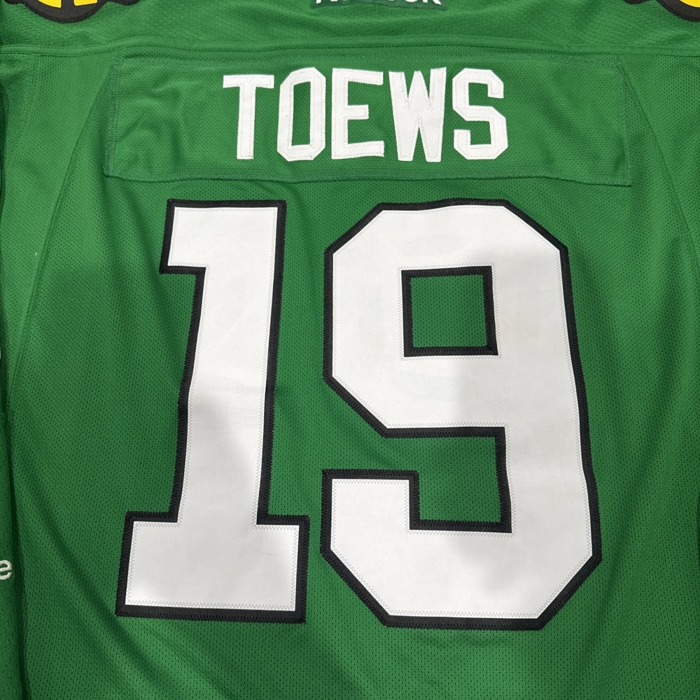 Reebok Premier Chicago Blackhawks St Patrick Day TOEWS Hockey Jersey Green Sz M - Picture 9 of 11